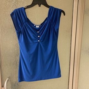 Body Central Women Shirt Top Blue Medium M Jewels